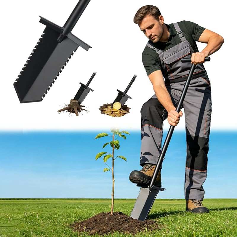39-Inch Serrated Metal Detecting Shovel – Lightweight Root Slayer
