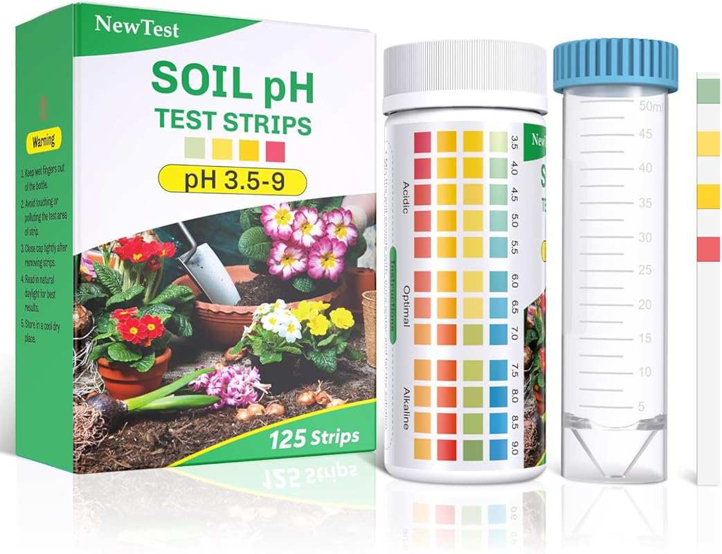 Upgraded Soil pH Test Kit: 125 Strips & Cylinders for Accurate Garden,