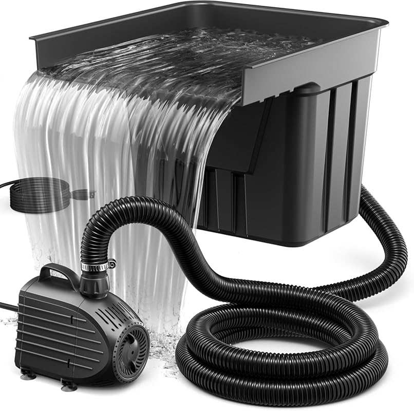 NFESOLAR Pond Waterfall Spillway Kit with 1200GPH Pump & Filter Media 