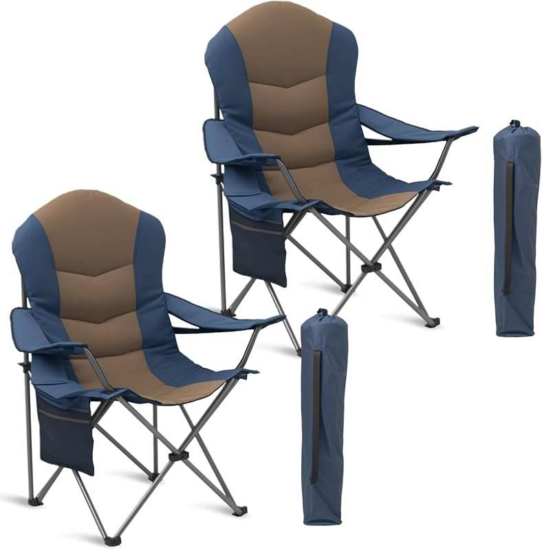 2 Pack Folding Camping Chairs for Adults