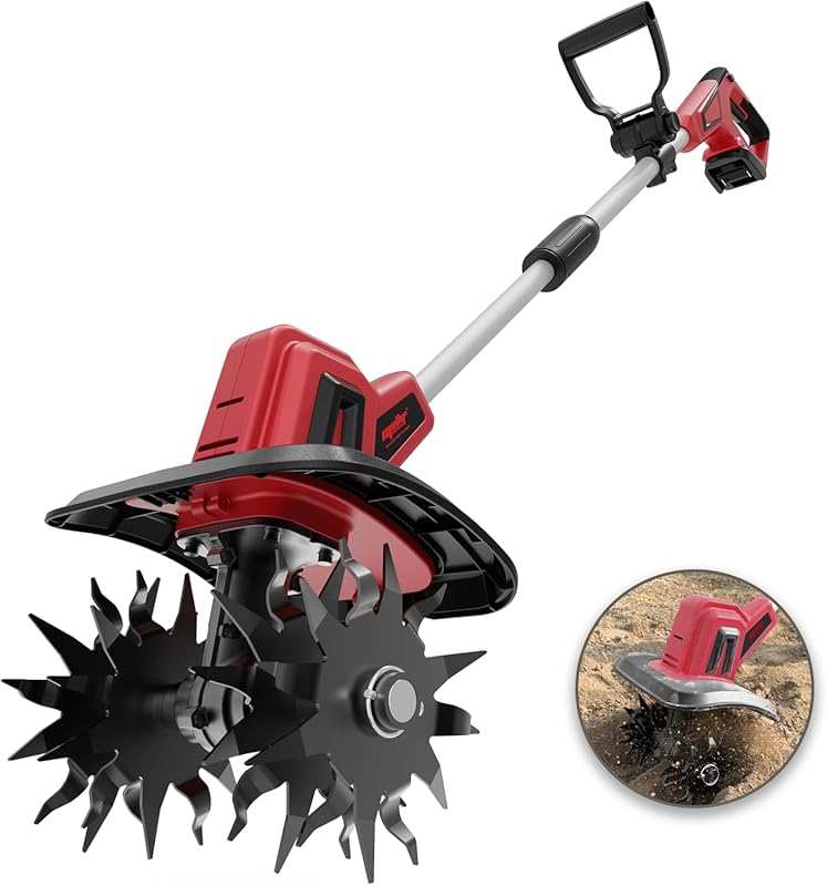 Cordless Tiller Cultivator Compatible with Milwaukee 18V Battery, 270 