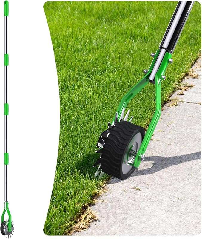 67 Inch Wheel Rotary Lawn Edger with Adjustable Stainless Steel Handle