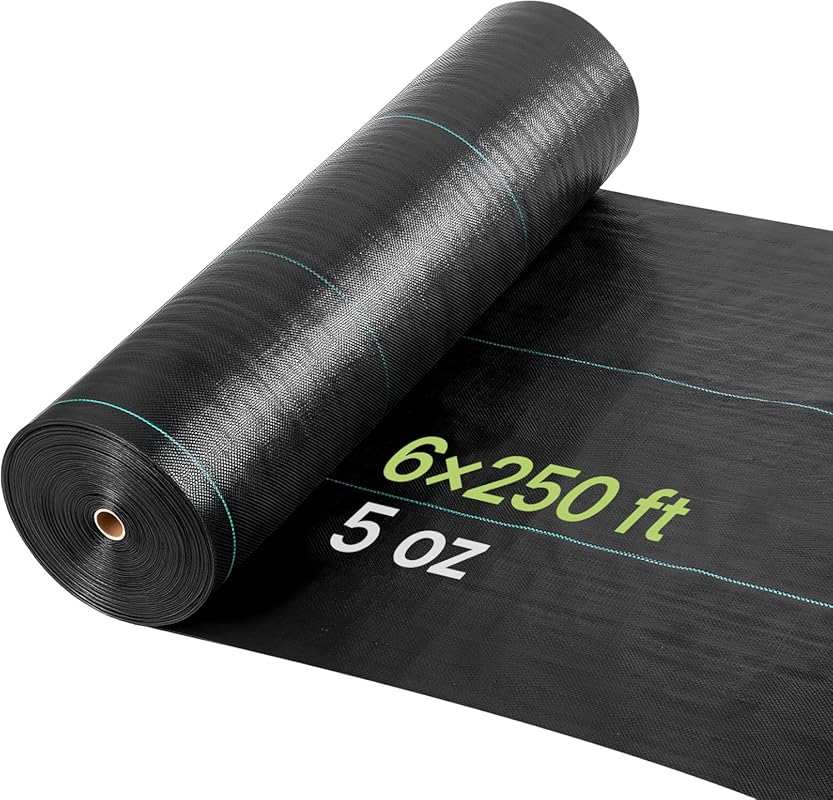 VEVOR Heavy Duty 6x250FT 5oz Woven Weed Barrier Landscape Fabric for G