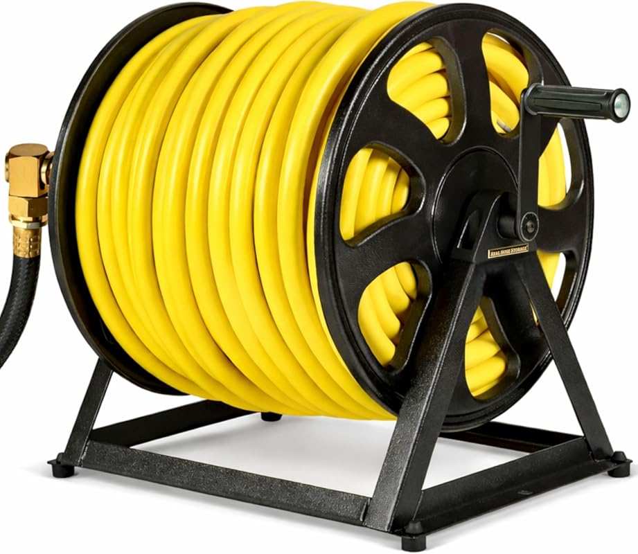 200ft Dual Floor & Wall Mounted Heavy Duty Metal Garden Hose Reel Orga