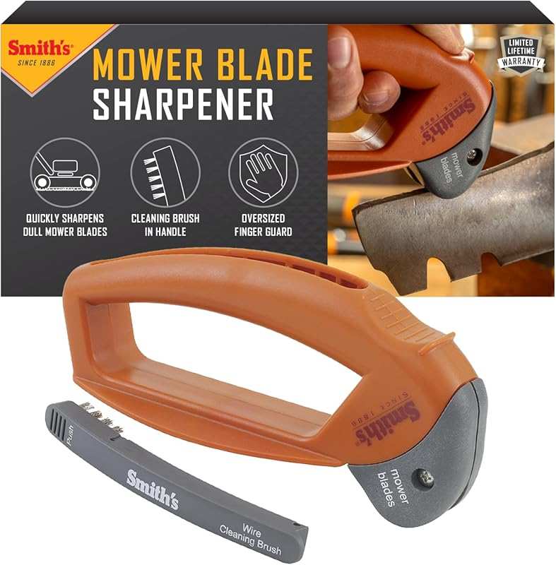 Smith's 50603 Handheld Lawn Mower Blade Sharpener with Wire Brush and 
