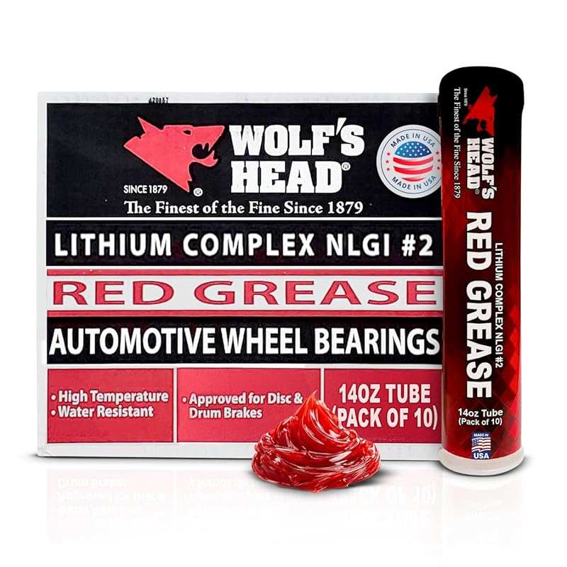 Wolf's Head Red NLGI #2 Grease: Premium Tacky, High Temp, Heavy Duty L