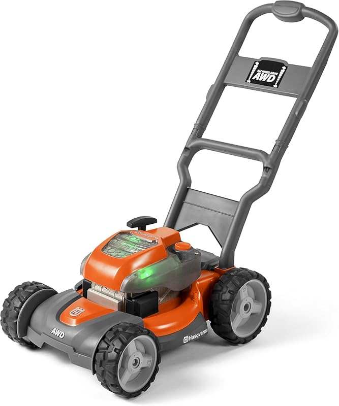 Husqvarna Realistic Sound and Light Toy Lawn Mower for Toddlers
