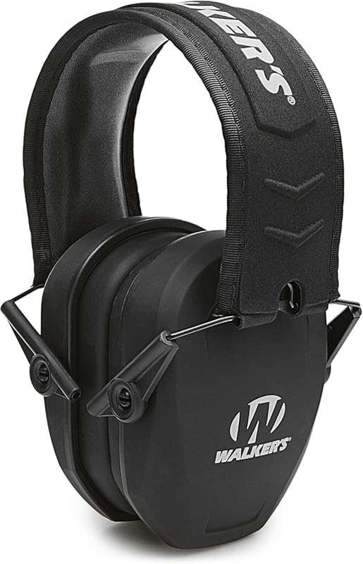 Walker's Razor Slim Passive Earmuff for Superior Noise Reduction and C