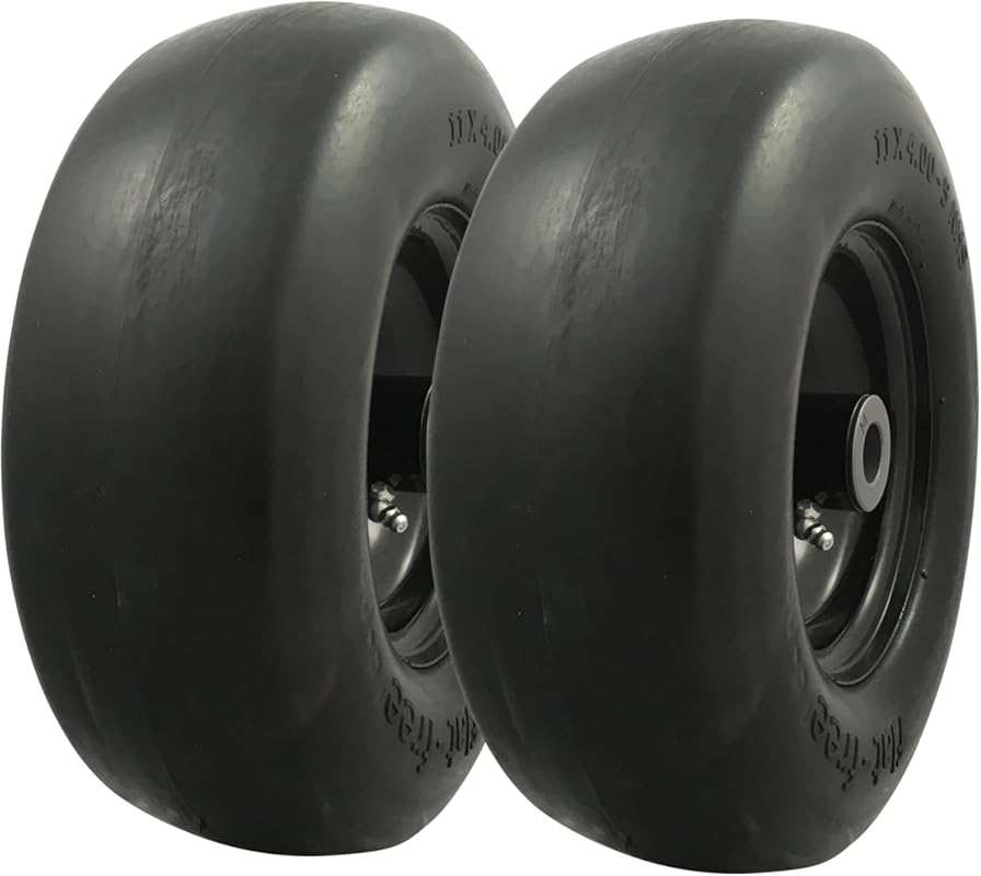 MARASTAR 00232-2PK Universal Fit Flat-Free 11x4.00-5 Tire and Wheel - 