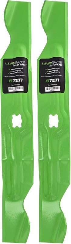 8TEN LawnRAZOR Notched High Lift Blade Set for MTD Cub Cadet Troy Bilt