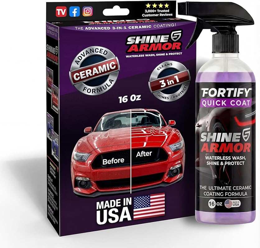 Shine Armor 3-in-1 Waterless Car Wash Wax & Ceramic Coating for High G