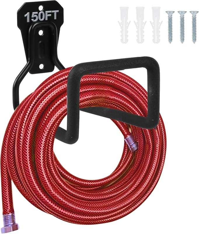PeoMev Heavy Duty Wall-Mounted Garden Hose Holder for Yard & Outside U