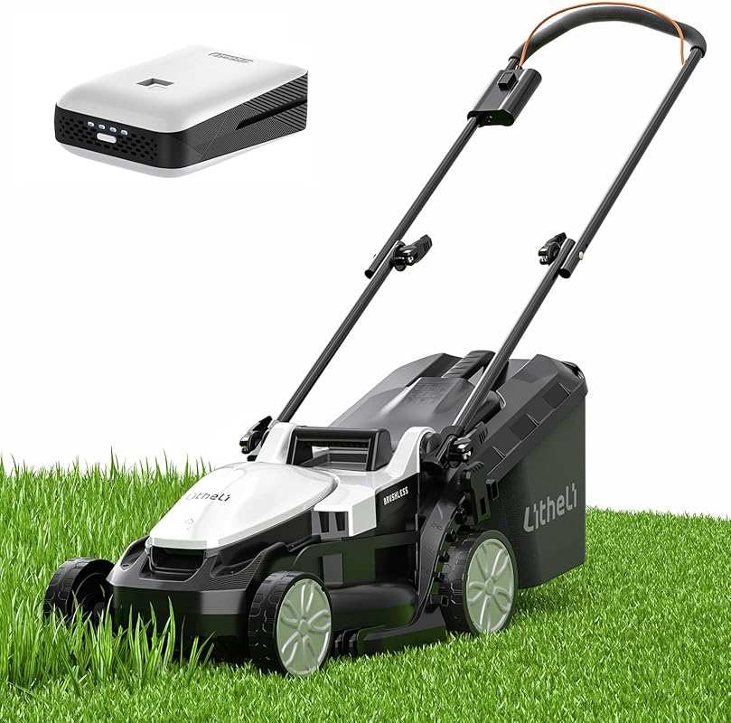 Litheli Cordless Electric Lawn Mower with Brushless Motor, 13-Inch Cut
