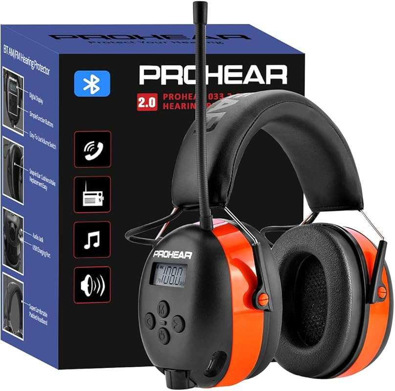 PROHEAR 033 2.0 Bluetooth AM FM Radio Headphones: 31SNR Noise Reductio