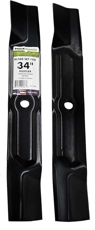 MaxPower 2 Blade Set for Hustler 34-Inch Cut Mowers, Replaces OEM # 60