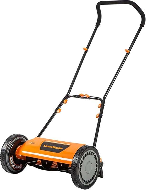 LawnMaster 16-Inch 5-Blade Push Reel Lawn Mower for Effortless, Eco-Fr
