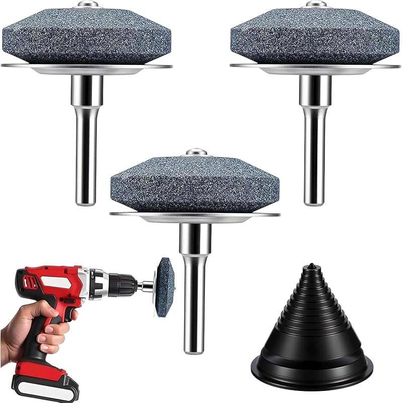 3 Pieces Universal Rotary Lawnmower Blade Sharpener with Balancer for 
