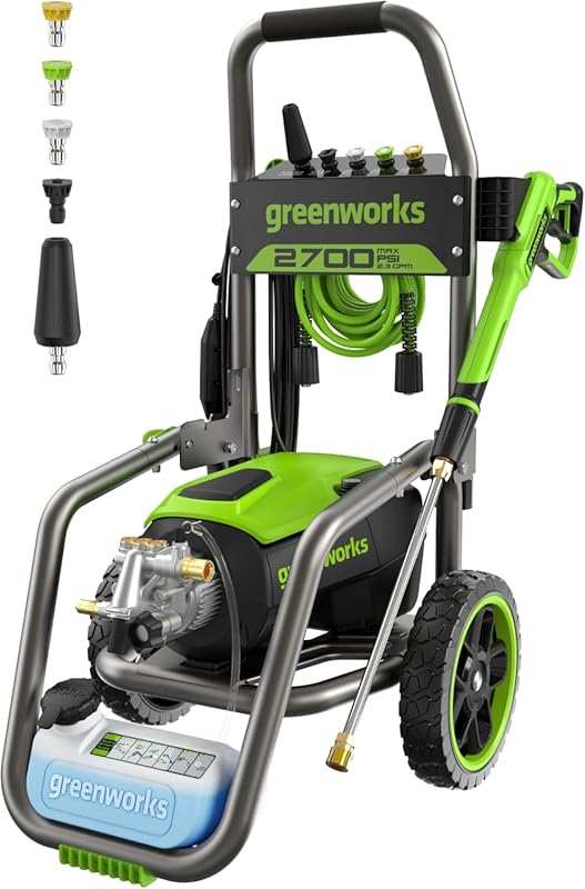 Greenworks Pro Brushless Electric Pressure Washer, 2700 PSI, Foldable,