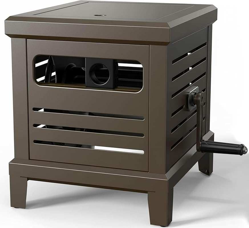 Heavy-Duty Metal Deck Hose Reel with Never-Leak System & Manual Crank 