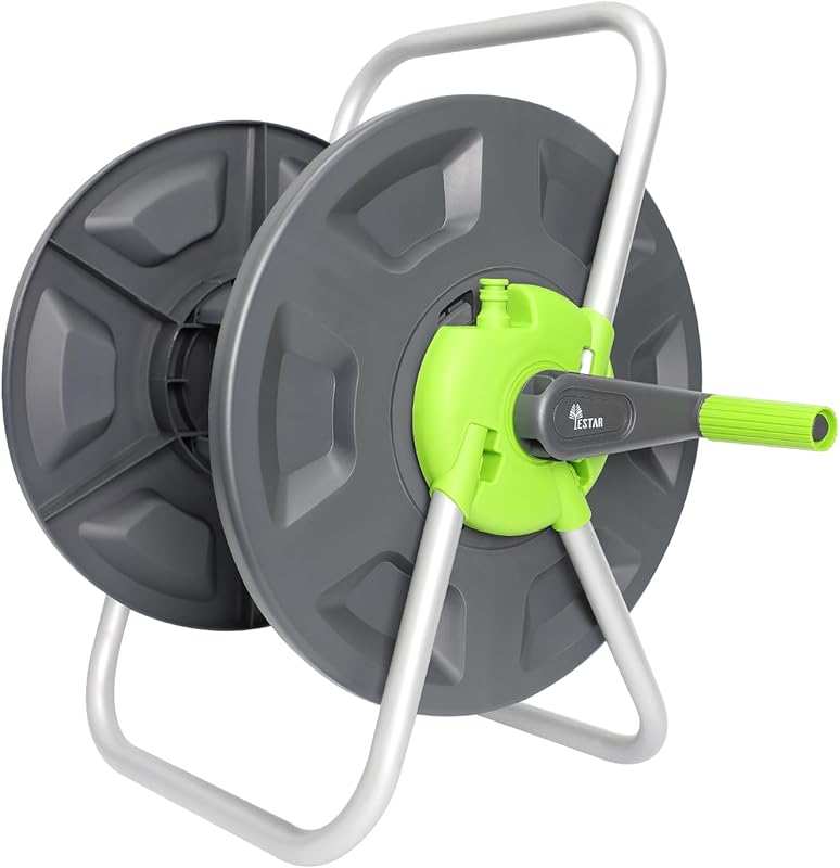 Wall-Mounted Garden Hose Cart with 65-100 Ft Capacity, Portable & Dura