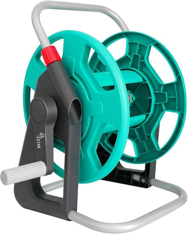 Portable Garden Hose Reel Cart for 50-60ft Hoses, Compact Outdoor Stor