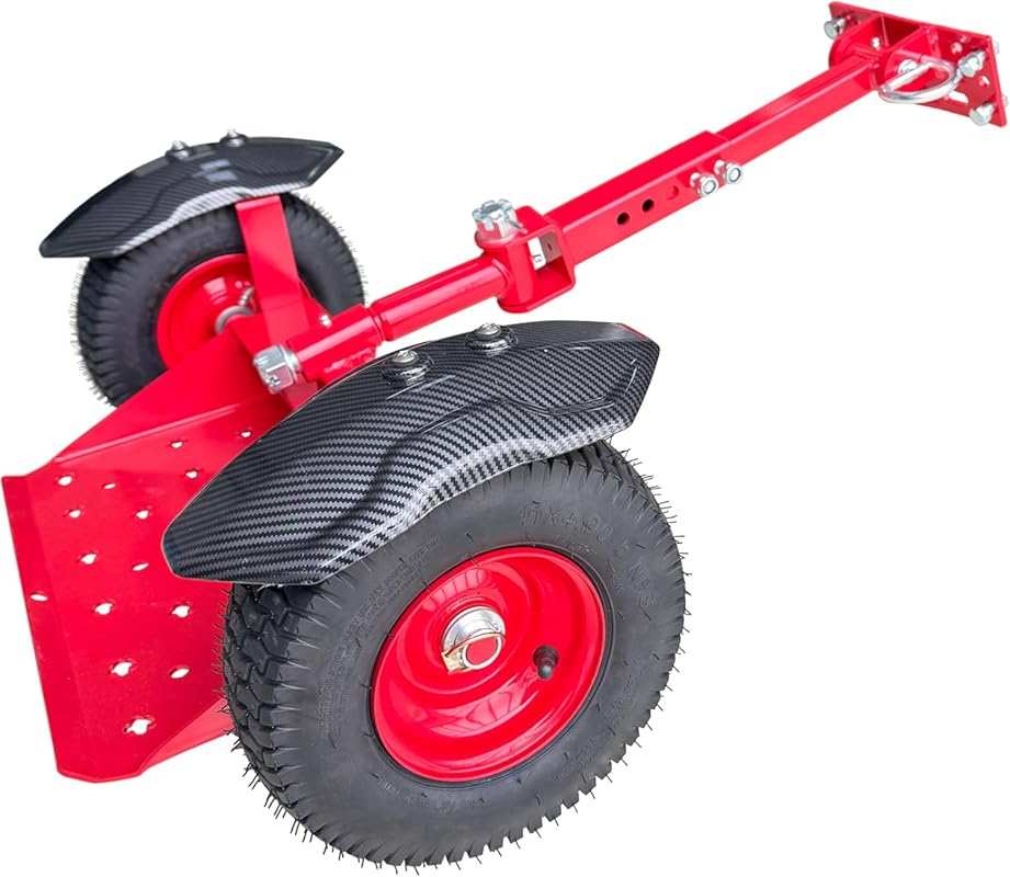 Red Mudguard Lawn Mower Sulky: Professional Trailer with Anti-Skid Vac