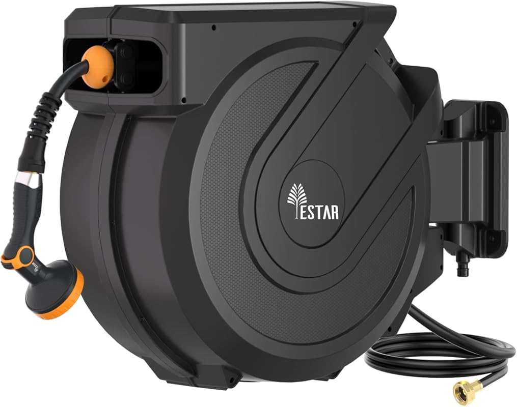 Heavy Duty Retractable Garden Hose Reel 100 ft 5/8