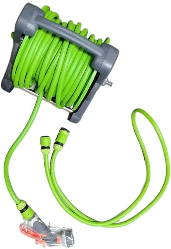 3/8'' x 50 ft Portable Retractable Garden Hose Reel for Watering & Car