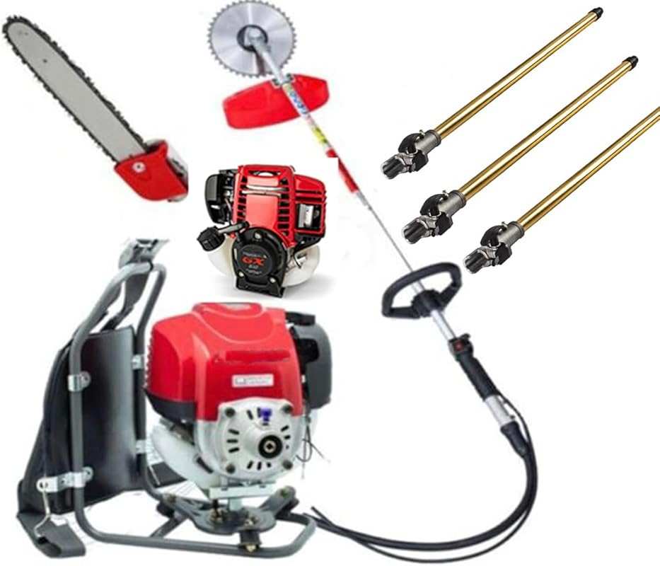 GX35 Backpack 4-Stroke Gas Trimmer Weed Eater with Extension Rod for T