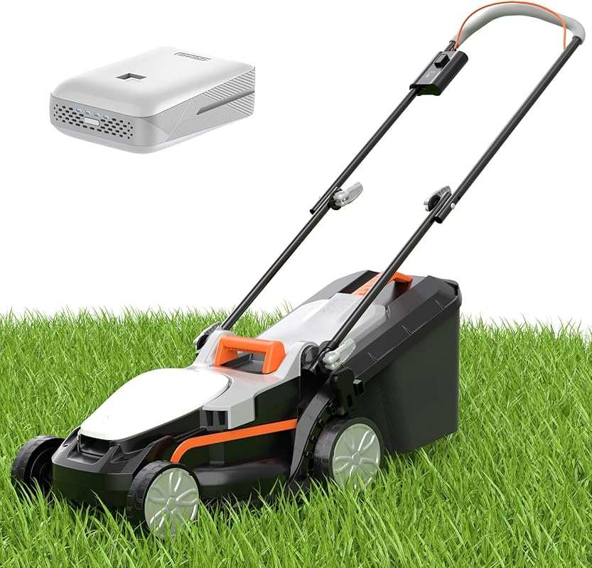 Litheli Cordless Electric Lawn Mower, 13.2-Inch Cut, 4.0Ah Battery Inc