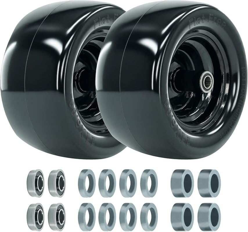 11x6.00-5 Flat Free Solid Tires for Zero Turn Mower - 3/4