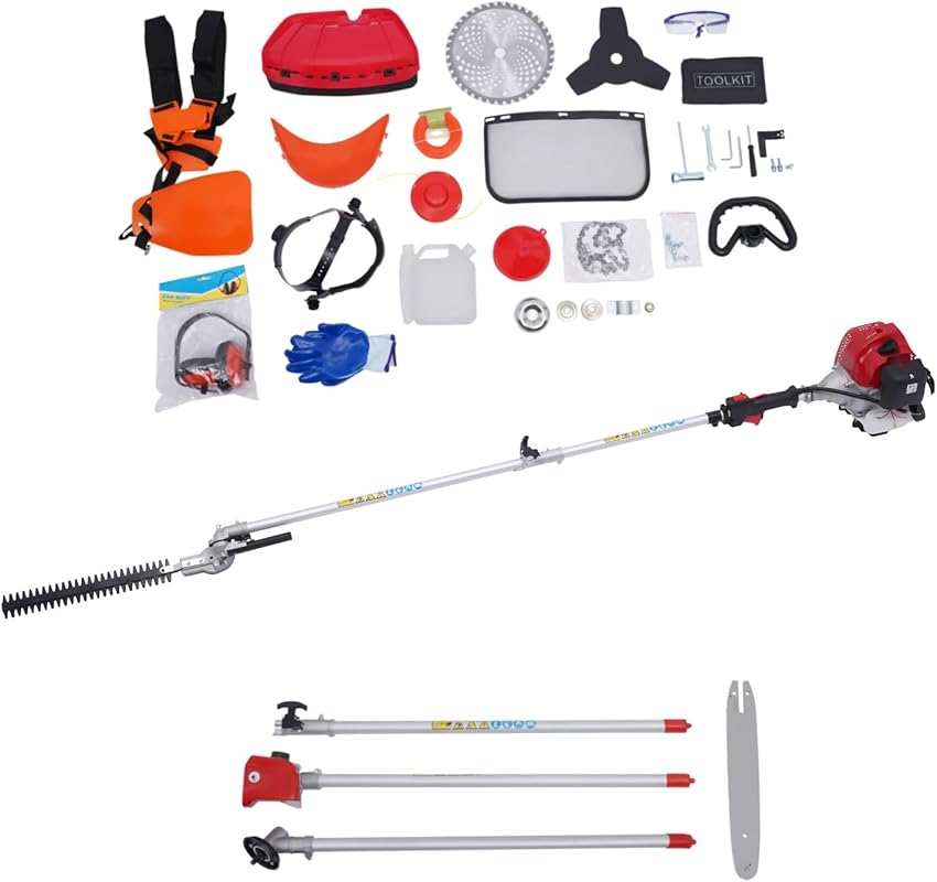 4-in-1 52cc Gas Pole Saw, Brush Cutter, Hedge Trimmer & Weed Eater