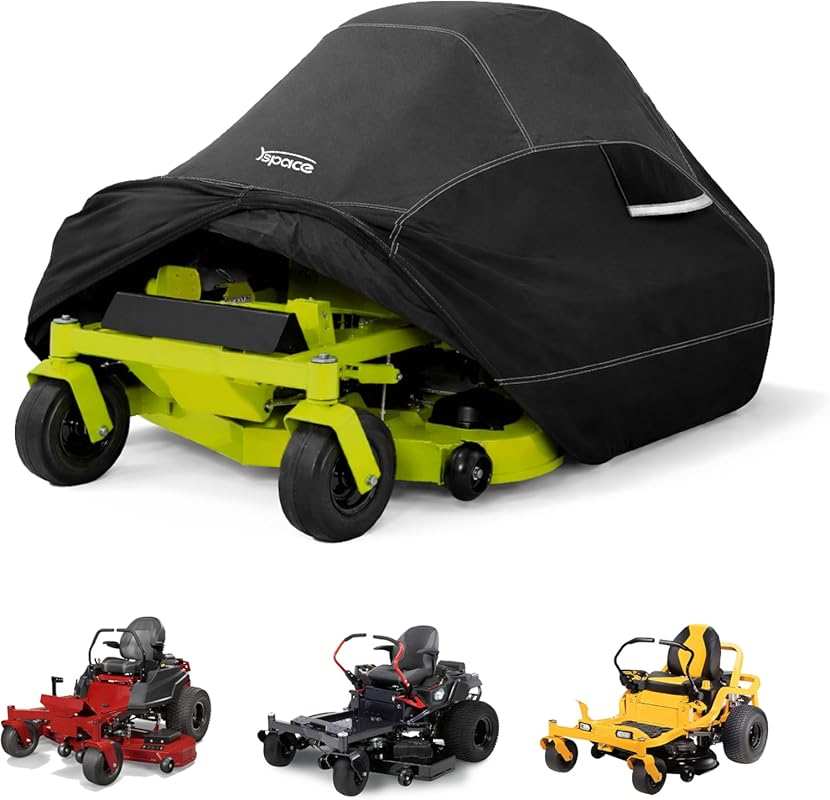 YSPACE 600D Heavy Duty Waterproof Zero Turn Mower Cover with Reflectiv