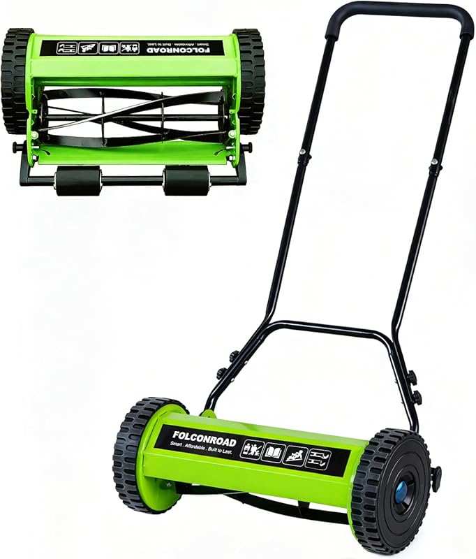 Versatile 14-Inch 4-Blade Manual Reel Push Mower with 5-Position Heigh