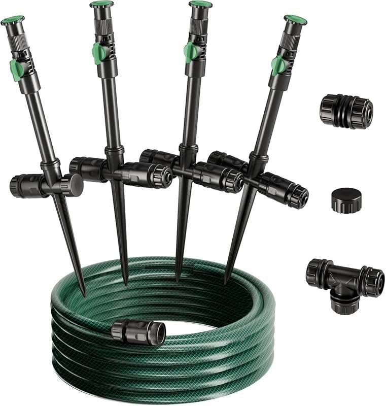 Flexible Above Ground DIY Irrigation Kit with 50ft Hose, Multi-Adjusta