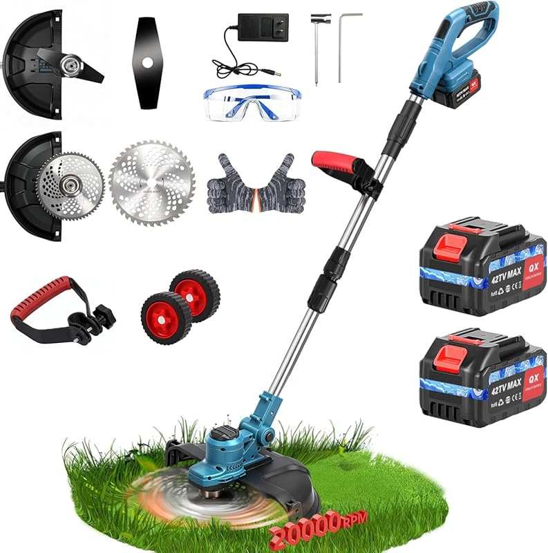 20000 RPM Cordless Weed Wacker with Wheel, 12