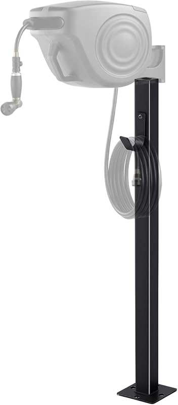 33 Inch Heavy Duty Retractable Hose Reel Mounting Post with Multi-Func