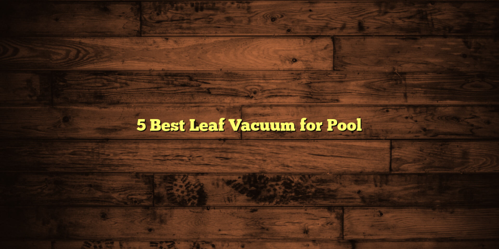 5 Best Leaf Vacuum for Pool