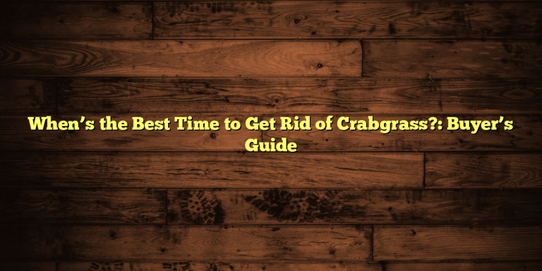 When’s the Best Time to Get Rid of Crabgrass?: Buyer’s Guide