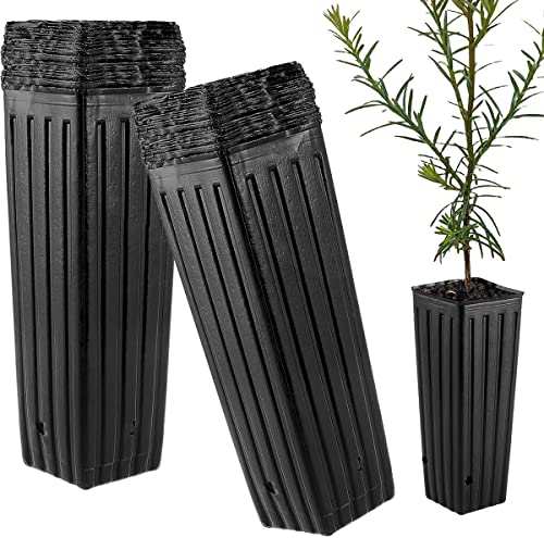 DredQcco 50Pcs Plastic Deep Plant Nursery