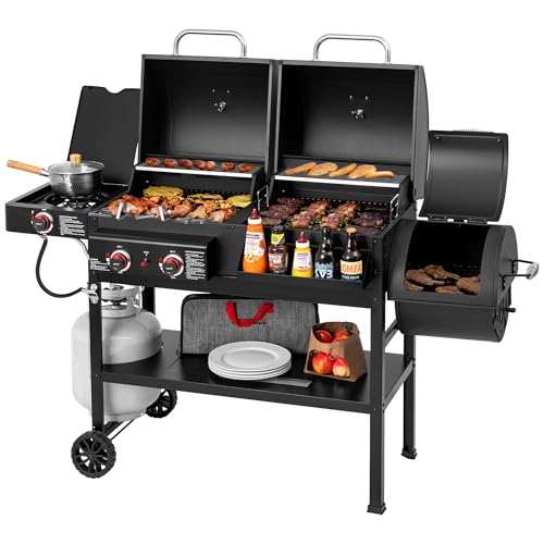 Grills House 2-Burner Gas Charcoal Grill
