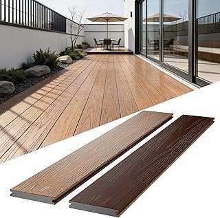 Outdoor Solid Composite Decking Boards 96"x5.43"x1"