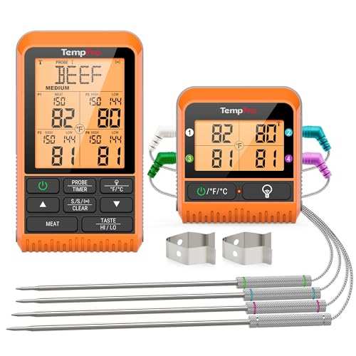 TempPro TP829 1000ft Wireless Meat Thermometer