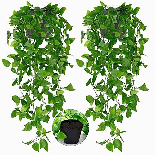 Toprooms 2 Fake Hanging Plants Pot