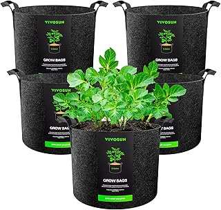 VIVOSUN 5-Pack 5 Gallon Grow Bags