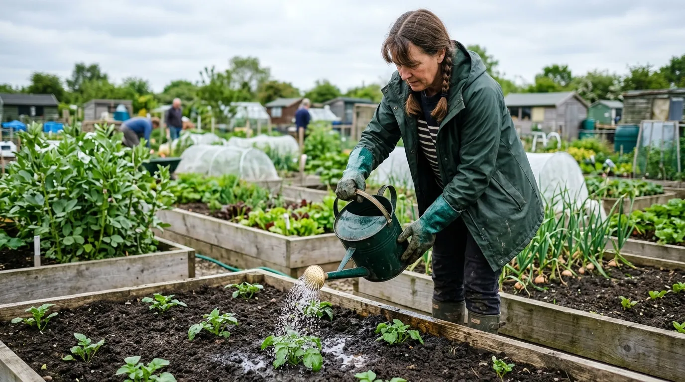 applying beneficial nematodes to garden soil