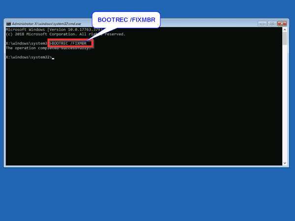 bootrec command prompt Windows recovery