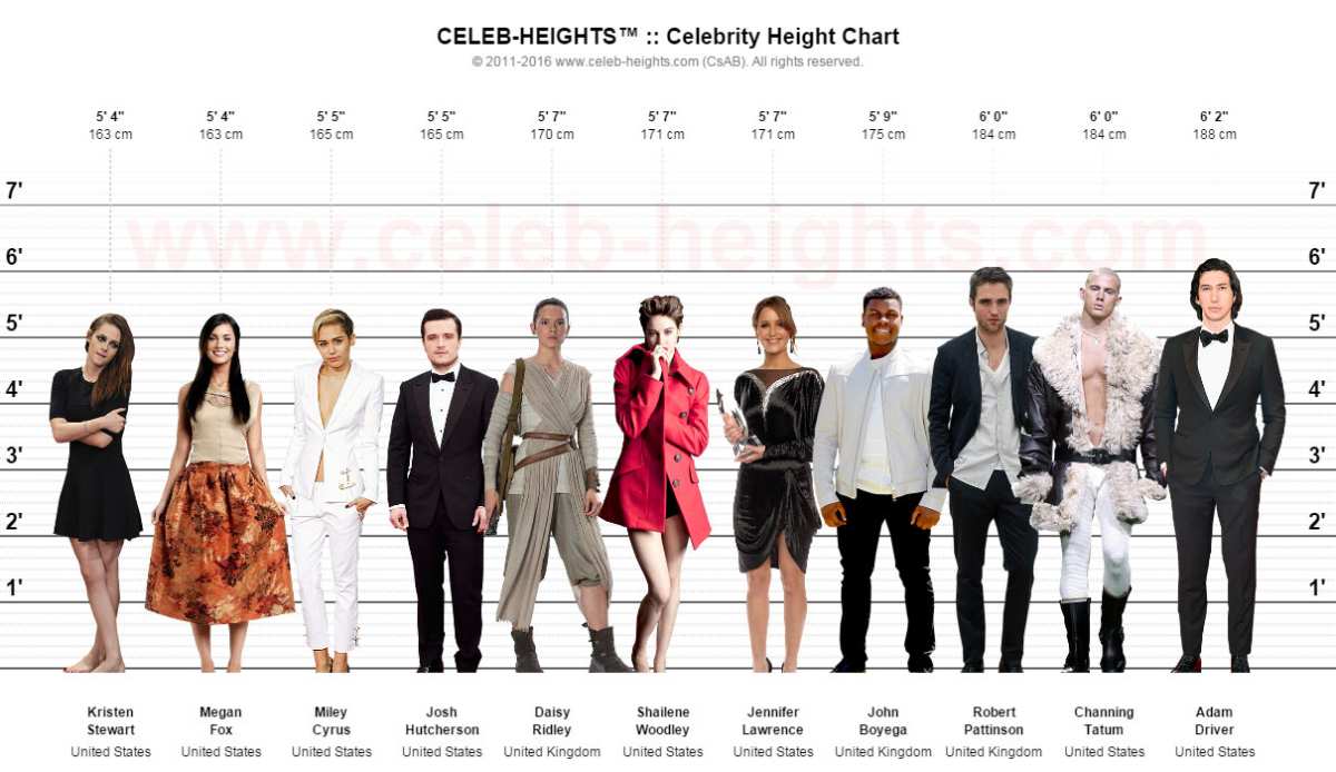 celebrity height database screenshot