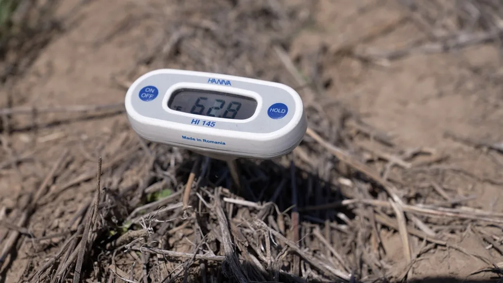 compost thermometer in pile