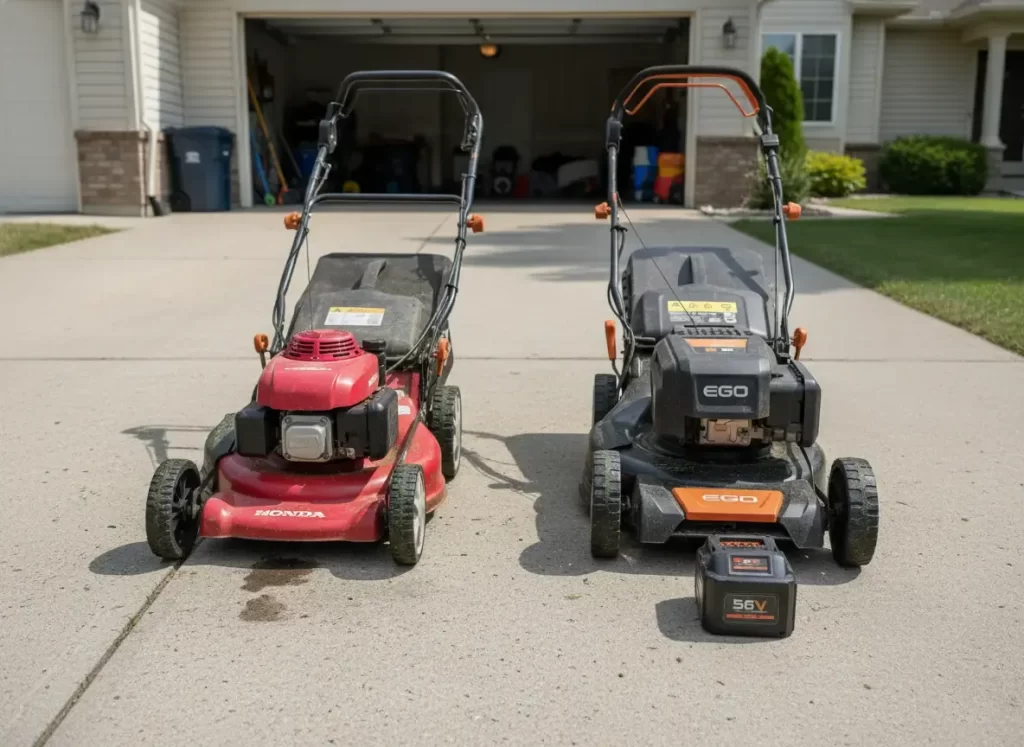 gas vs battery self-propelled lawn mower